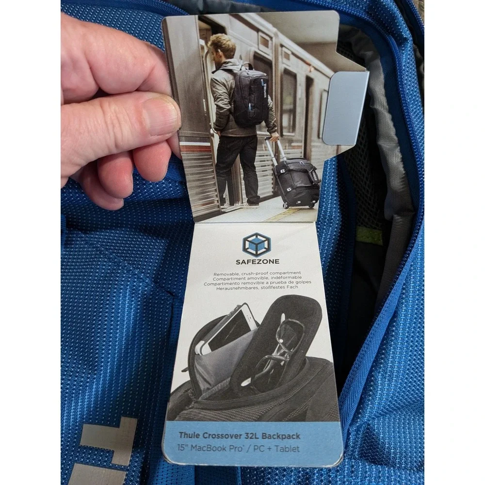 Thule Crossover 32L Backpack Cobalt Blue Laptop Bag TCBP-417 SafeZone NWT